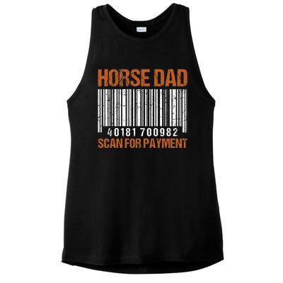 Horse Dad Scan For Payment Ladies PosiCharge Tri-Blend Wicking Tank