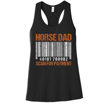 Horse Dad Scan For Payment Women's Racerback Tank