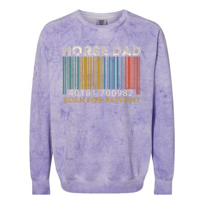 Horse Dad Scan For Payment Fathers Day Colorblast Crewneck Sweatshirt