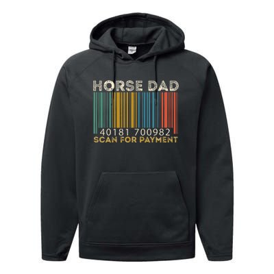 Horse Dad Scan For Payment Fathers Day Performance Fleece Hoodie