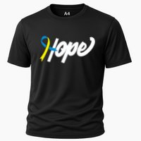 Hope Down Syndrome Awareness Ribbon Cooling Performance Crew T-Shirt