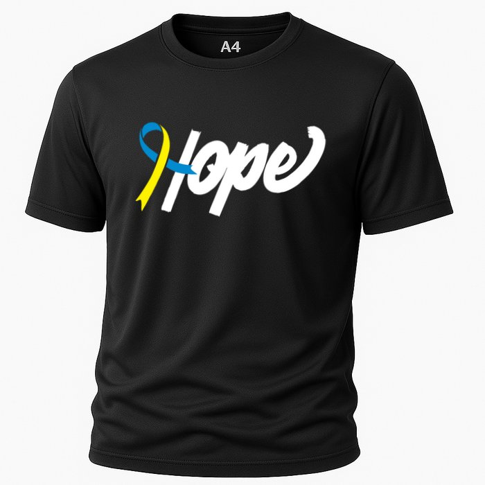 Hope Down Syndrome Awareness Ribbon Cooling Performance Crew T-Shirt