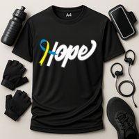 Hope Down Syndrome Awareness Ribbon Cooling Performance Crew T-Shirt