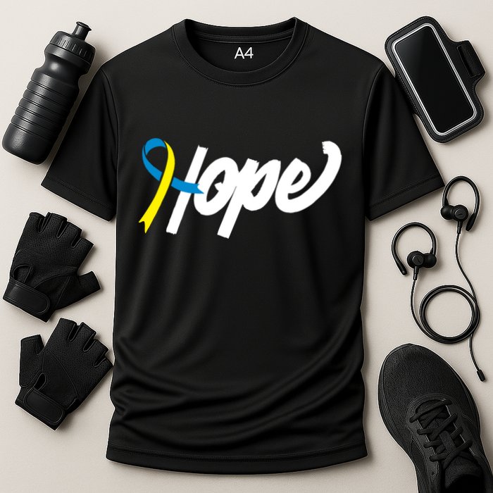 Hope Down Syndrome Awareness Ribbon Cooling Performance Crew T-Shirt