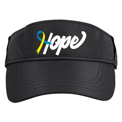 Hope Down Syndrome Awareness Ribbon Adult Drive Performance Visor