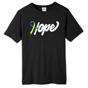 Hope Down Syndrome Awareness Ribbon Tall Fusion ChromaSoft Performance T-Shirt