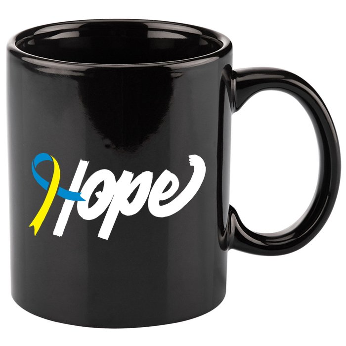 Hope Down Syndrome Awareness Ribbon 11oz C Handle Ceramic Mug