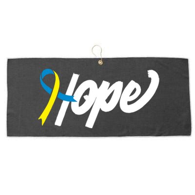 Hope Down Syndrome Awareness Ribbon Large Microfiber Waffle Golf Towel