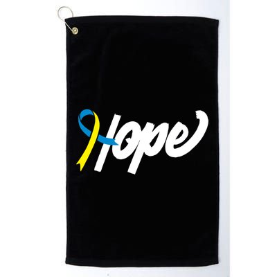 Hope Down Syndrome Awareness Ribbon Golf Towel
