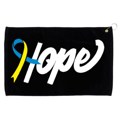 Hope Down Syndrome Awareness Ribbon Grommeted Golf Towel