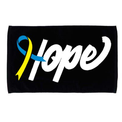 Hope Down Syndrome Awareness Ribbon Microfiber Hand Towel