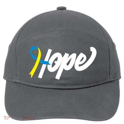 Hope Down Syndrome Awareness Ribbon 7-Panel Snapback Hat