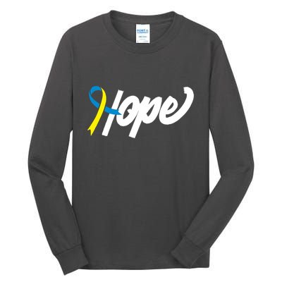 Hope Down Syndrome Awareness Ribbon Tall Long Sleeve T-Shirt