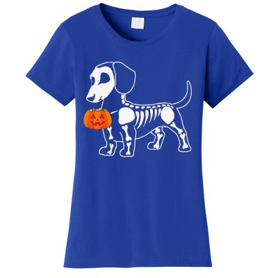 Halloween Dachshund Skeleton Weenie Wiener Sausage Dog Women's T-Shirt