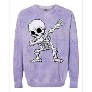 Halloween Dabbing Skeleton Skull Rib Cage Dab Dance Colorblast Crewneck Sweatshirt