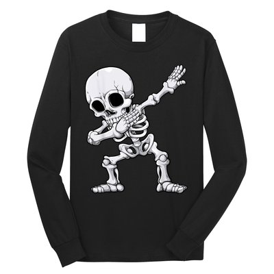 Halloween Dabbing Skeleton Skull Rib Cage Dab Dance Long Sleeve Shirt