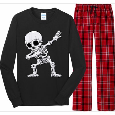 Halloween Dabbing Skeleton Skull Rib Cage Dab Dance Long Sleeve Pajama Set