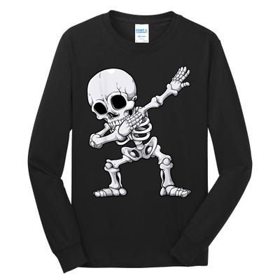 Halloween Dabbing Skeleton Skull Rib Cage Dab Dance Tall Long Sleeve T-Shirt