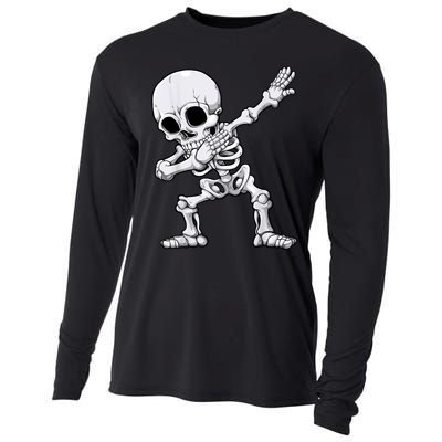 Halloween Dabbing Skeleton Skull Rib Cage Dab Dance Cooling Performance Long Sleeve Crew