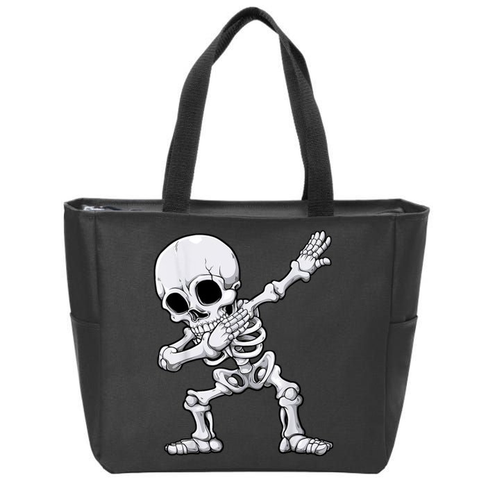 Halloween Dabbing Skeleton Skull Rib Cage Dab Dance Zip Tote Bag