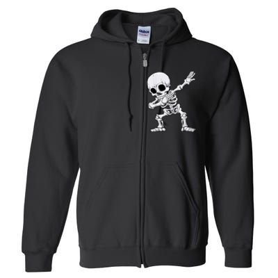 Halloween Dabbing Skeleton Skull Rib Cage Dab Dance Full Zip Hoodie