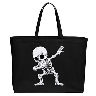 Halloween Dabbing Skeleton Skull Rib Cage Dab Dance Cotton Canvas Jumbo Tote