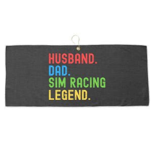 Husband Dad Sim Racing Legend Racing Sim Esport Sim Racer Sim Racing Cockpit Large Microfiber Waffle Golf Towel