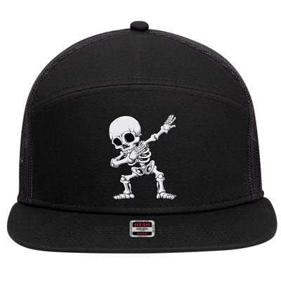 Halloween Dabbing Skeleton Skull Rib Cage Dab Dance 7 Panel Mesh Trucker Snapback Hat