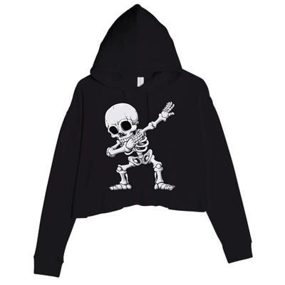 Halloween Dabbing Skeleton Skull Rib Cage Dab Dance Crop Fleece Hoodie