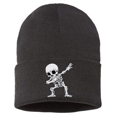 Halloween Dabbing Skeleton Skull Rib Cage Dab Dance Sustainable Knit Beanie