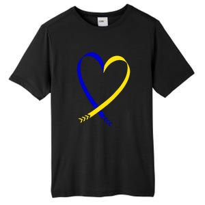 Heart Down Syndrome Awareness Gift Tall Fusion ChromaSoft Performance T-Shirt