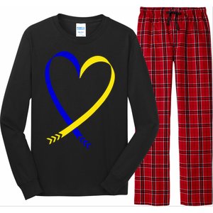 Heart Down Syndrome Awareness Gift Long Sleeve Pajama Set