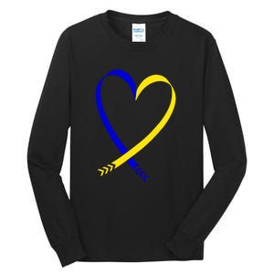 Heart Down Syndrome Awareness Gift Tall Long Sleeve T-Shirt