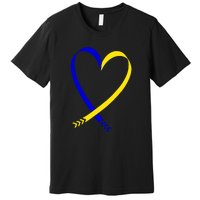 Heart Down Syndrome Awareness Gift Premium T-Shirt