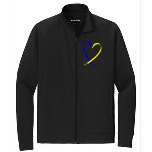 Heart Down Syndrome Awareness Gift Stretch Full-Zip Cadet Jacket