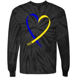 Heart Down Syndrome Awareness Gift Tie-Dye Long Sleeve Shirt