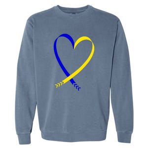 Heart Down Syndrome Awareness Gift Garment-Dyed Sweatshirt