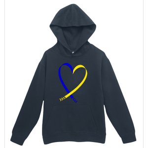 Heart Down Syndrome Awareness Gift Urban Pullover Hoodie