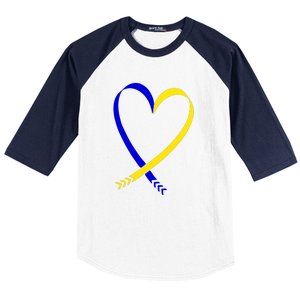 Heart Down Syndrome Awareness Gift Baseball Sleeve Shirt