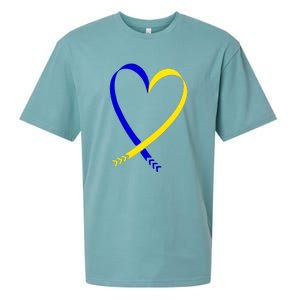 Heart Down Syndrome Awareness Gift Sueded Cloud Jersey T-Shirt