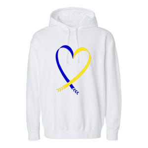 Heart Down Syndrome Awareness Gift Garment-Dyed Fleece Hoodie