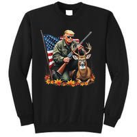 Hunting Deer Season Vintage Trump Usa Flag Camouflage Sweatshirt