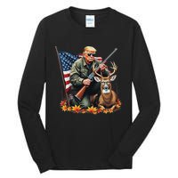 Hunting Deer Season Vintage Trump Usa Flag Camouflage Tall Long Sleeve T-Shirt