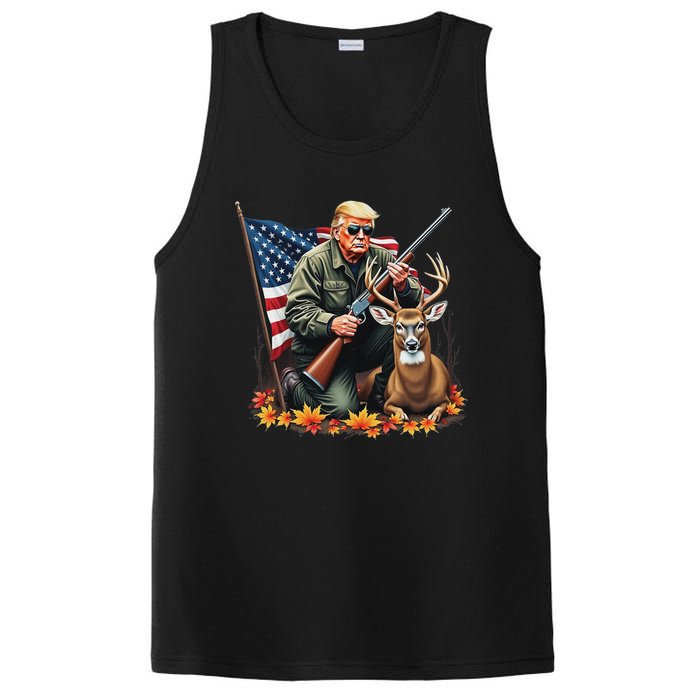 Hunting Deer Season Vintage Trump Usa Flag Camouflage PosiCharge Competitor Tank