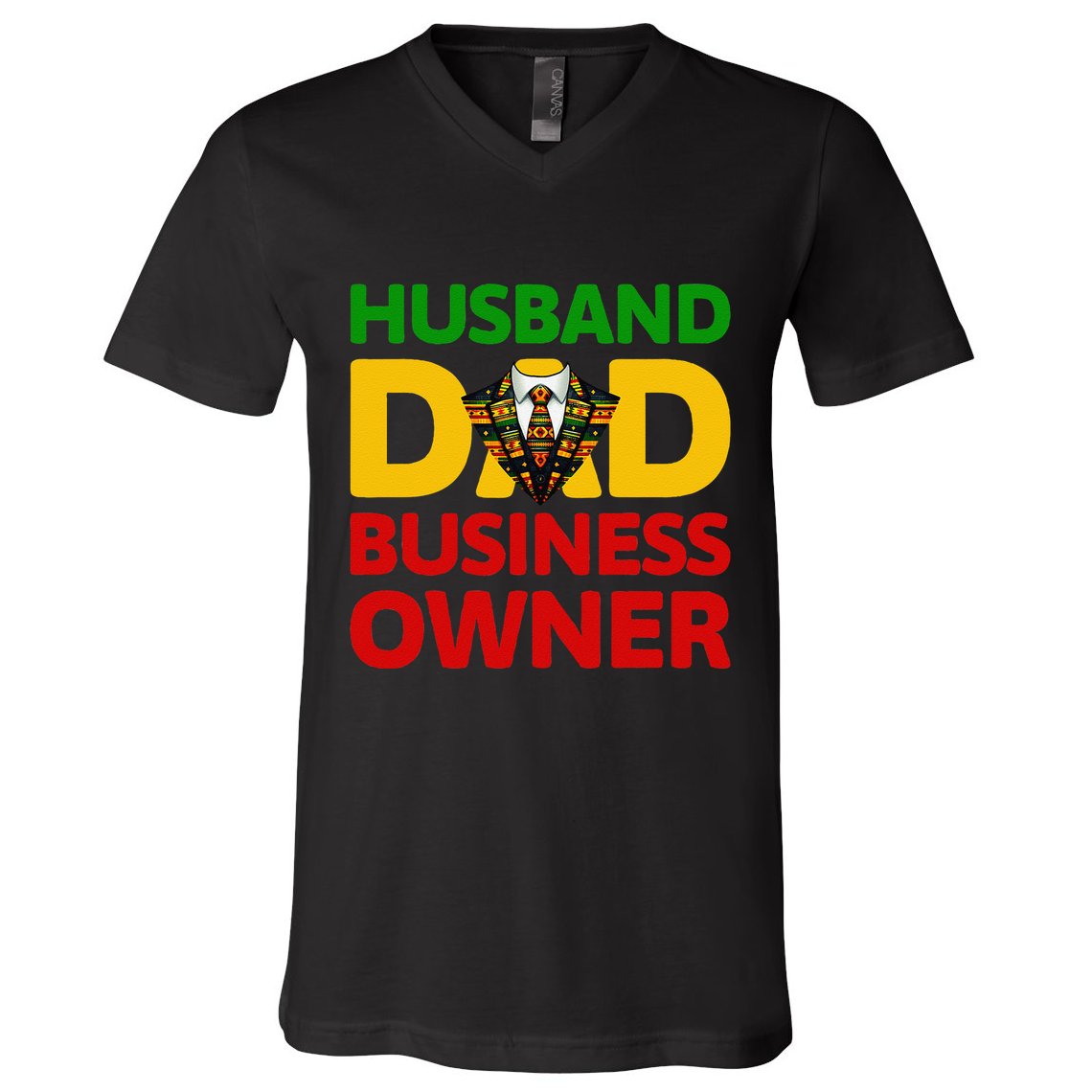 Husband Dad Small Business Owner African American Ceo V-Neck T-Shirt