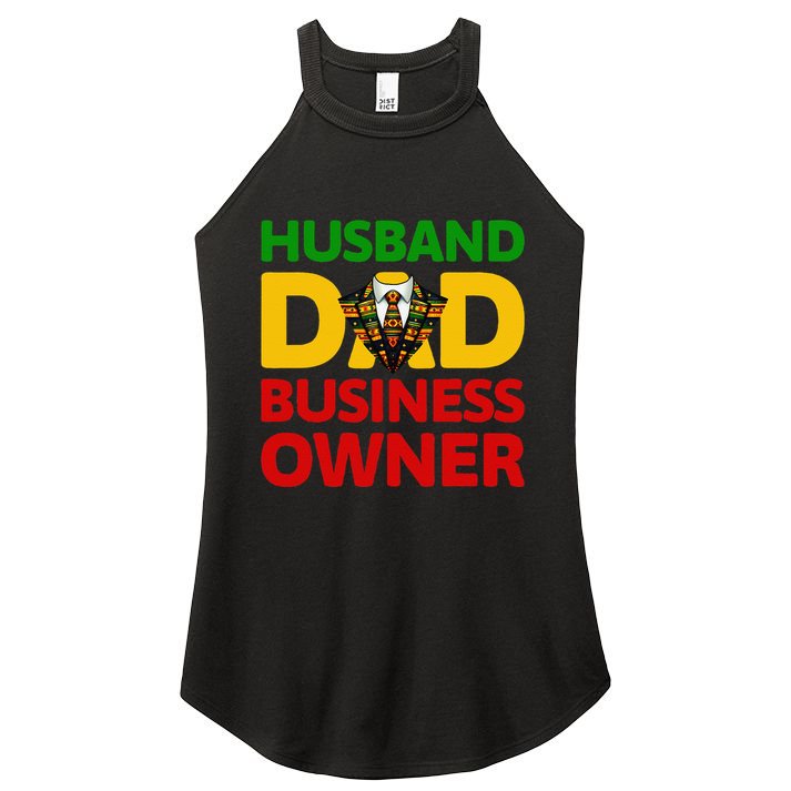Husband Dad Small Business Owner African American Ceo Women's Perfect Tri Rocker Tank