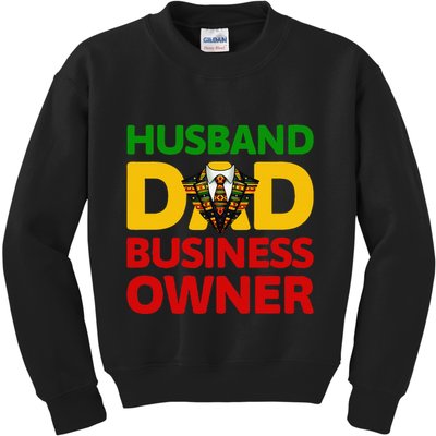 Husband Dad Small Business Owner African American Ceo Kids Sweatshirt