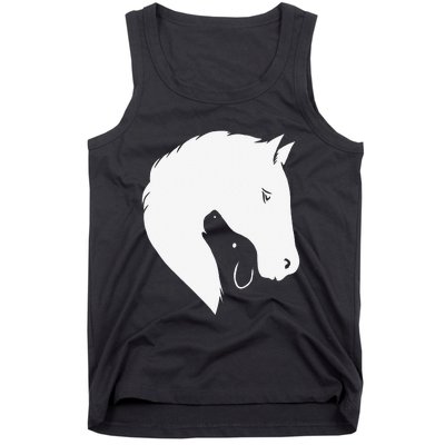 Horse Dog Silhouette Funny Equine Canine Tank Top