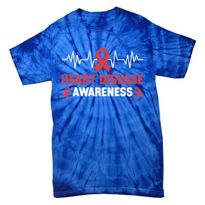 Heart Disease Support Heart Disease Awareness Cute Gift Tie-Dye T-Shirt