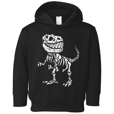 Halloween Dino Skeleton Trex Toddler Hoodie